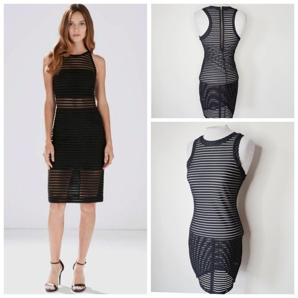 Lovely Day Dresses & Skirts - LOVELY DAY Striped Transparent Body Con Dress